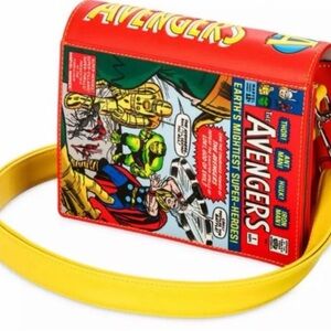 Avengers Comic Print Crossbody Bag Shaped like comic book